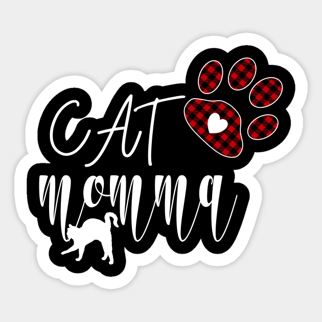 Cute Cat Momma Buffalo Plaid Paw Print Kitty Gift Sticker by Kimmicsts